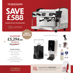 Crem Expobar Zircon Bundle - £5,294.68 (RRP £5,882.98) inc vat SAVING £588.30 - The Coffee Machine Collective